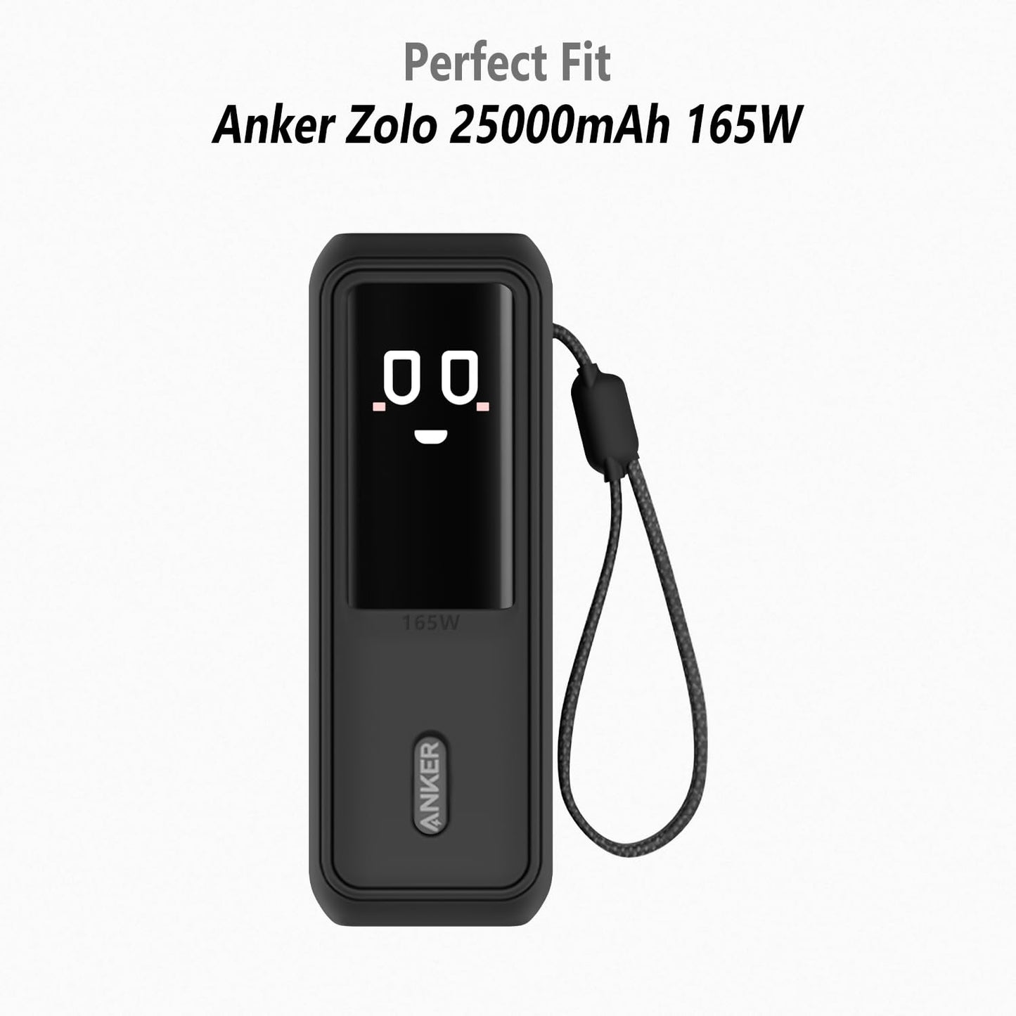Geiomoo Soft Silicone Case for Anker Laptop Power Bank 25000mAh, Flexible Scratch Resistant Cover (Black)