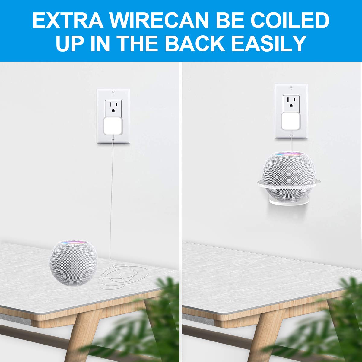 Sturdy Metal Made Wall Mount Compatible with Homepod Mini, Space Saving Accessories for Hompod Mini, Wall Mount Without Interference Restores The