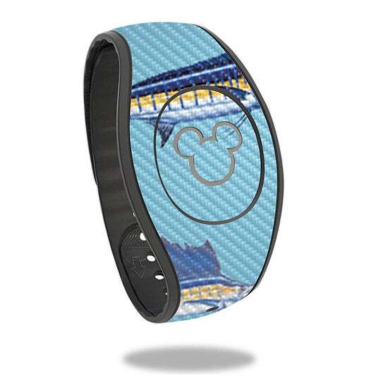 MightySkins Carbon Fiber Skin for Disney MagicBand 2 - Billfish Stripes | Protective, Durable Textured Carbon Fiber Finish | Easy to Apply, Remove…