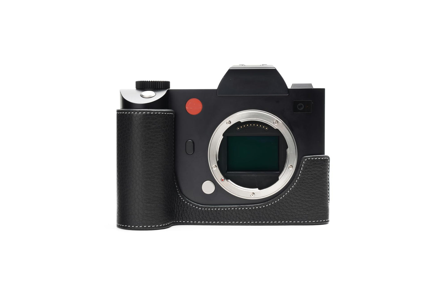 Handmade Genuine Real Leather Half Camera Case Bag Cover for Leica SL2 Black Color