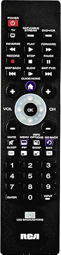 RCA Universal Remote Control for TV, Streaming Players & Cable Boxes, 3 Device Remote, Backlit Keypad, Long Range IR, Easy Setup, Compatible