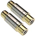 CESS Gold RCA Female to RCA Female Coupler Adapter Connector (2 Pack)