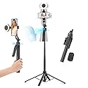 Acer Gadget Auto Face Tracking Tripod for iPhone/Cell Phone/Android/Camera with Light and Remote, 64", No App, 360°Rotating Tripod Selfie Stick