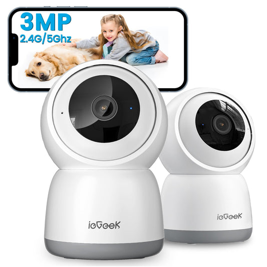 ieGeek Indoor Camera, 2K Cameras for Home Security, 5G Security Camera Indoor, 360° Pet/Dog/Baby Camera with Phone App, AI Tracking, 2-Way Audio