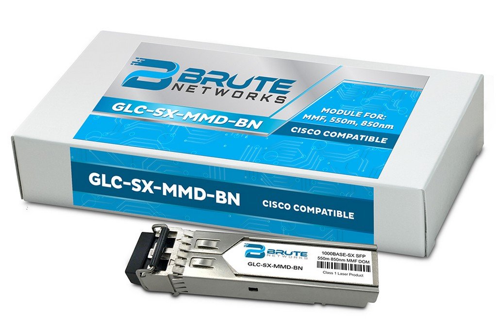 Brute Networks GLC-SX-MMD-BN - 1000BASE-SX 550m MMF 850nm SFP Transceiver (Compatible with OEM PN# GLC-SX-MMD)
