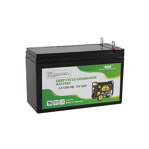 Casil 12V 9Ah Generator Battery - SLA AGM Replacement for Generac GP7500E, XP8000E, XG8000E, 0G9449, HSL1069, 6-FM-9A, HW-9-12