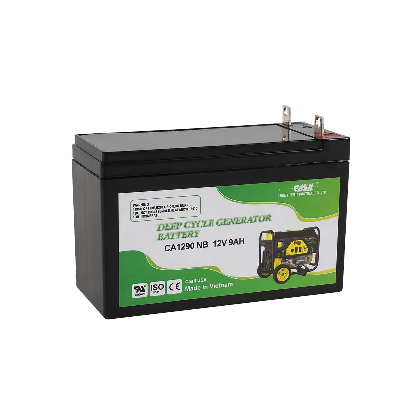 Casil 12V 9Ah Generator Battery - SLA AGM Replacement for Generac GP7500E, XP8000E, XG8000E, 0G9449, HSL1069, 6-FM-9A, HW-9-12