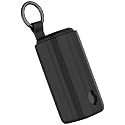Geiomoo Silicone Cover for Skullcandy 360 ANC Case, Soft Flexible Scratch Resistant Protective with Carabiner (Black)