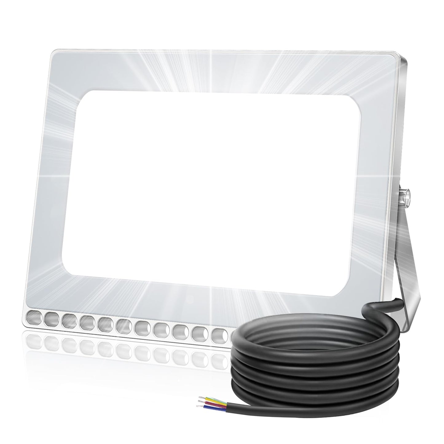 Viugreum 100W LED Flood Light, 8000LM Super Bright Outdoor Floodlights, New Slim Design, IP67 Waterproof Daylight White (6000-6500K), Security Wall