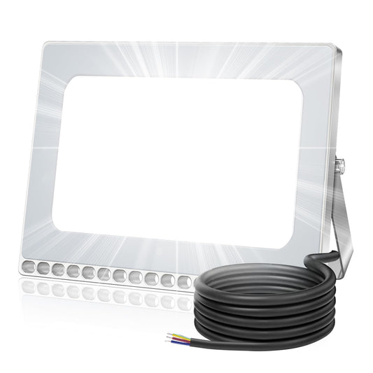 Viugreum 100W LED Flood Light, 8000LM Super Bright Outdoor Floodlights, New Slim Design, IP67 Waterproof Daylight White (6000-6500K), Security Wall