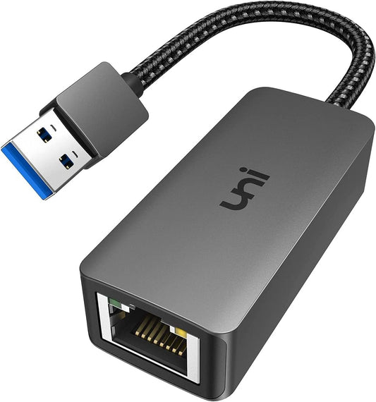 uni USB to Ethernet Adapter, Driver Free USB 3.0 to Gigabit Ethernet LAN Network Adapter, 100/1000 Mbps RJ45 Internet Adapter Compatible with Laptop