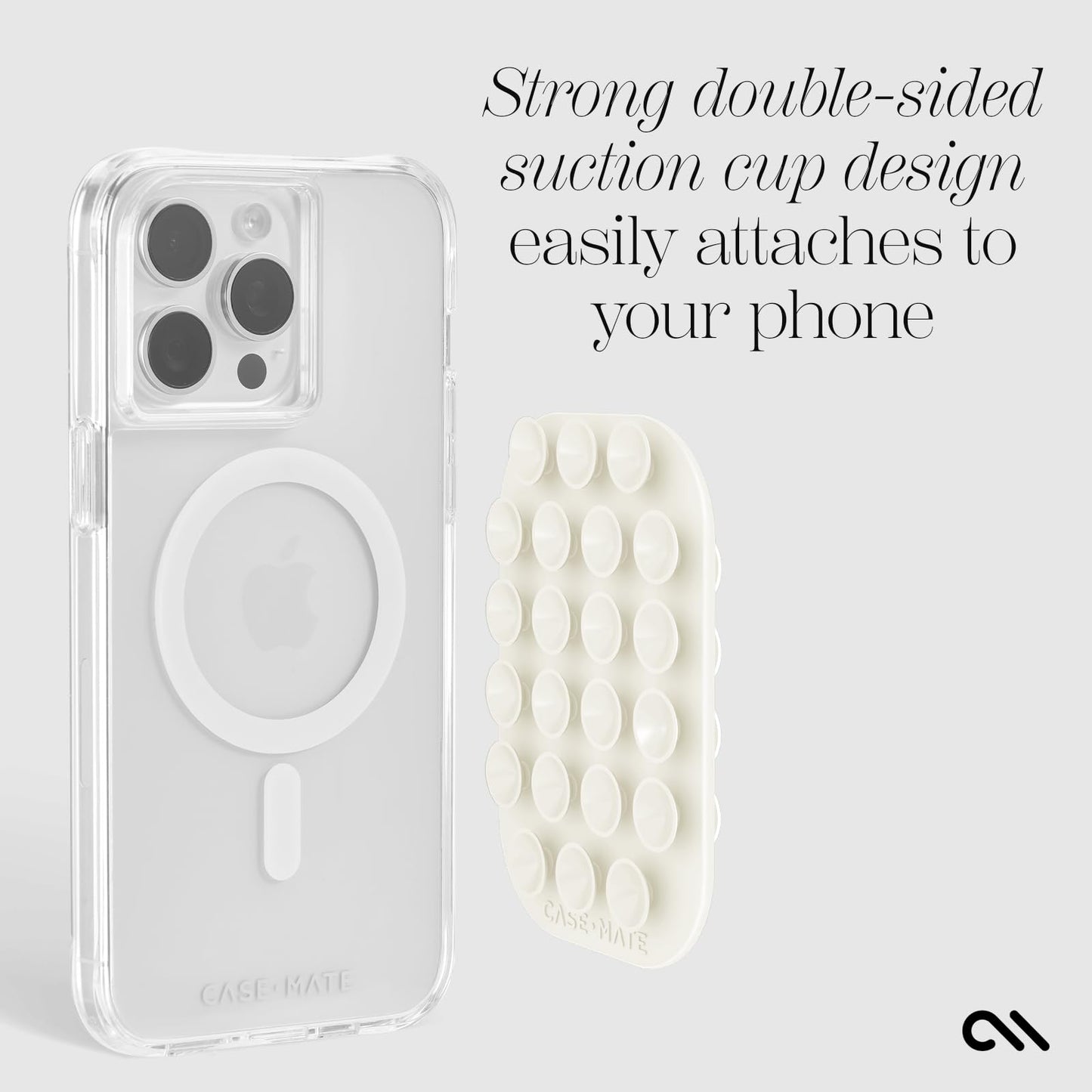 Case-Mate Double-Sided Suction Cup Phone Mount - Anti-Slip Sticky Phone Grip/Holder - Content Creator Essentials Compatible w/iPhone, Android & Cases