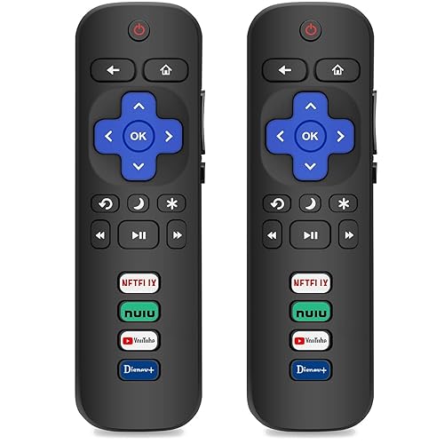 Gotellx 2 Pack Replacement Remote Controls for Roku TV, Compatible with TCL/Hisense/Sharp/Philips/Onn/Element Roku TV (Not for Roku Stick,Box or