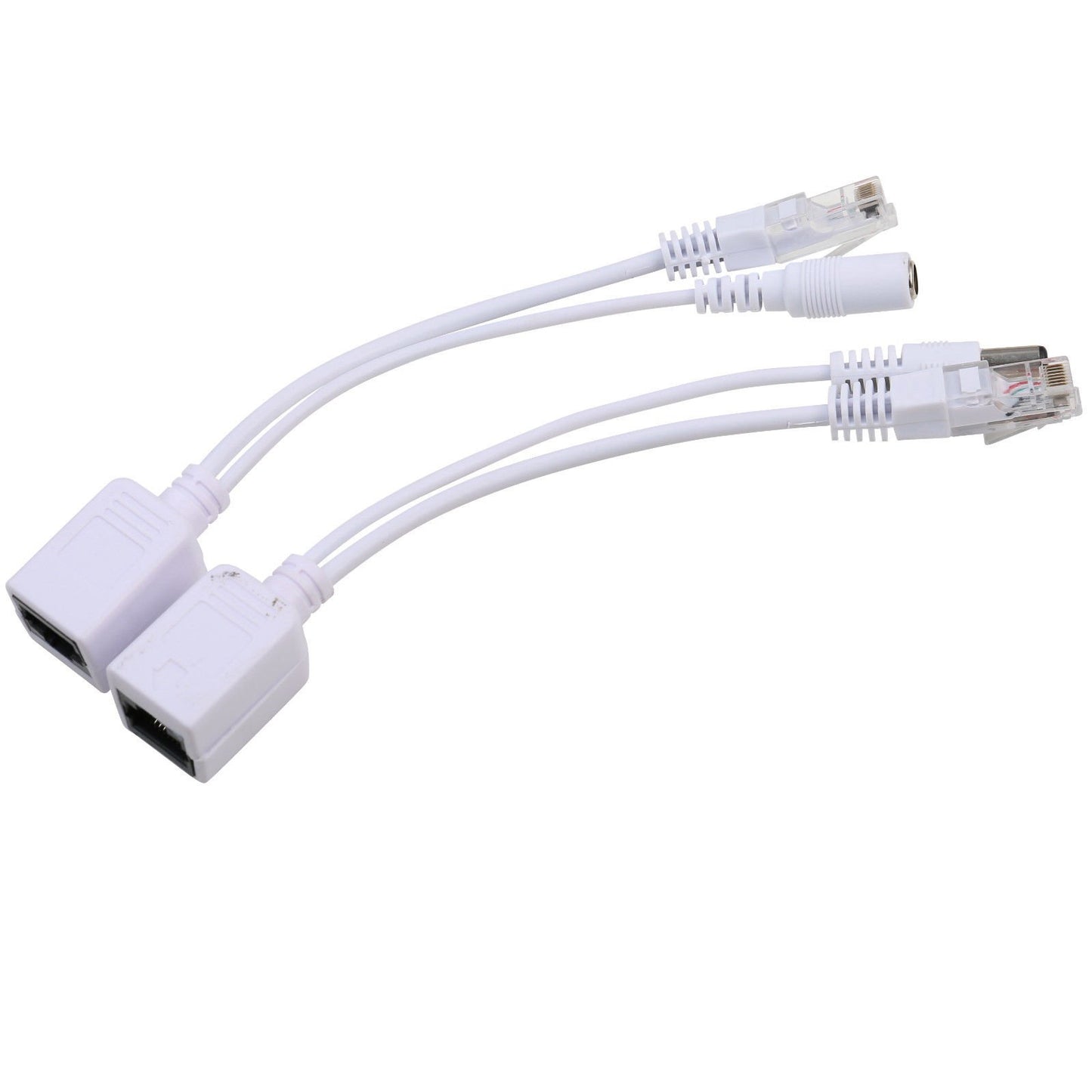 UHPPOTE Power Over Ethernet Passive PoE Adapter Injector + Splitter Kit PoE Cable (White/Pack of 1 Pair)