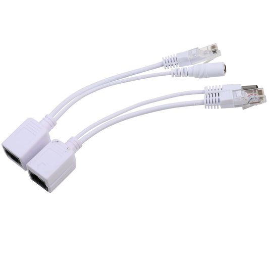 UHPPOTE Power Over Ethernet Passive PoE Adapter Injector + Splitter Kit PoE Cable (White/Pack of 1 Pair)