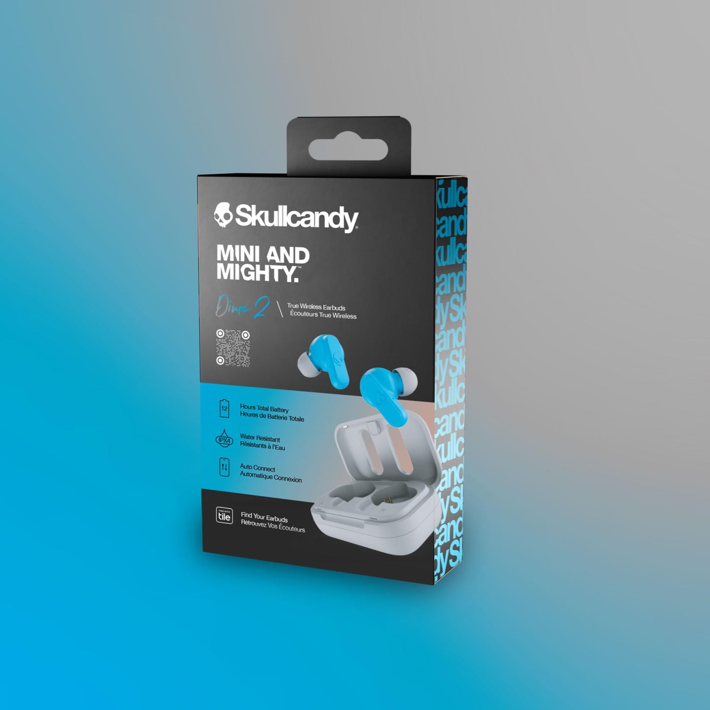 Skullcandy Dime 2 Wireless In-Ear Bluetooth Earbuds - Light Grey/Blue