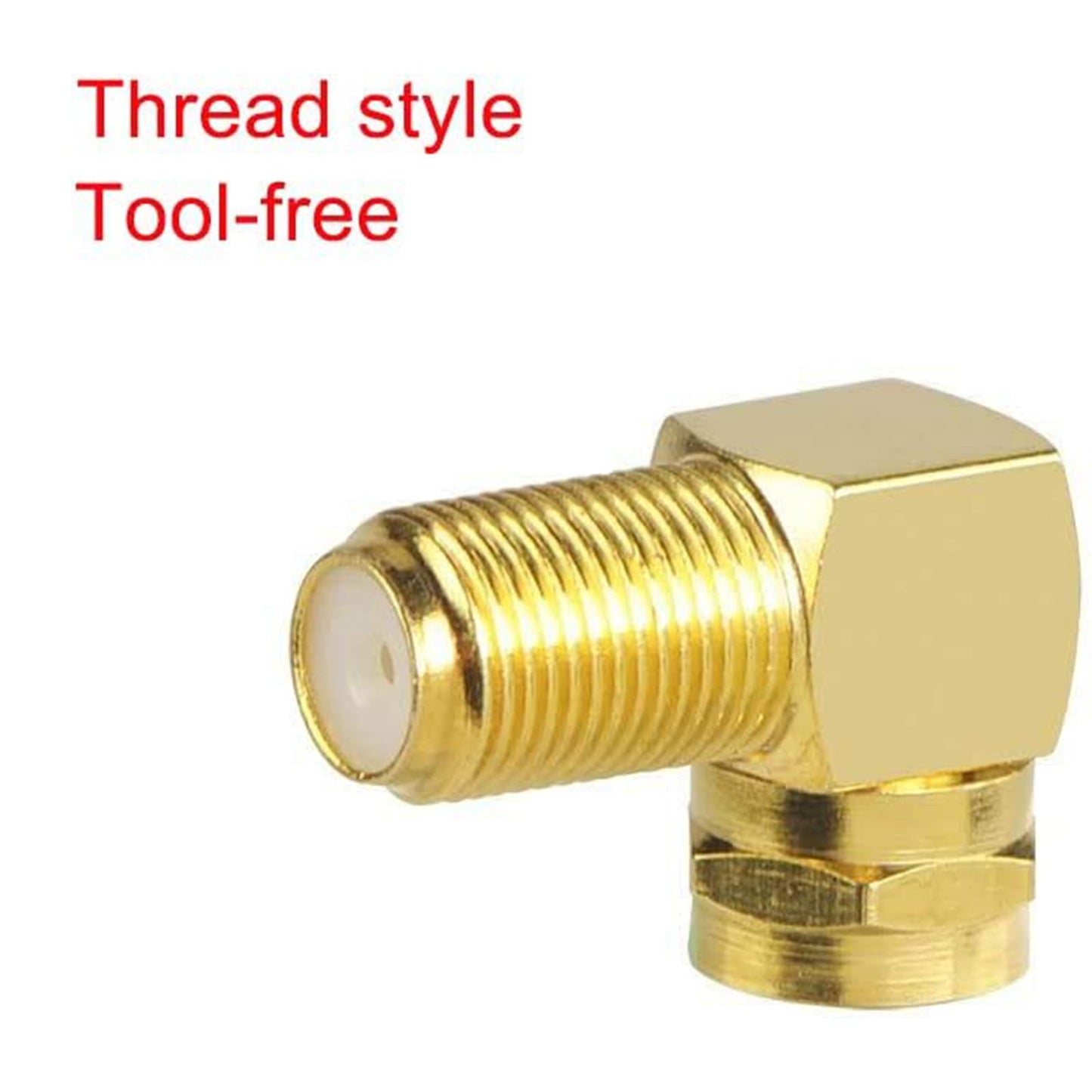 VCE 5-Pack 90 Degree Coaxial Connector, Right Angle F-Type RG6 Male to Female Adapter Gold Plated