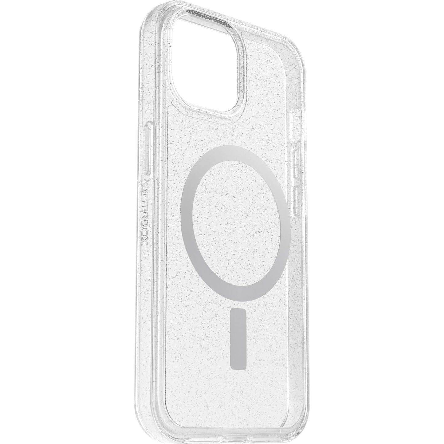 OtterBox iPhone 15, iPhone 14, and iPhone 13 Symmetry Series Clear Case - Stardust (Clear/Silver), Snaps to MagSafe, Ultra-Sleek, Raised Edges Protect