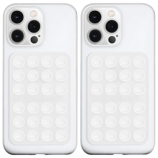 Anteel 2 Pack Silicone Suction Phone Case Adhesive Mount, Upgraded Thickened and Enhanced Suction Power Sticky Phone Grip, Hands-Free Sticky Phone