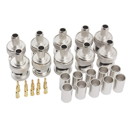 eifagur BNC Male Q9 Plug Crimp for RG8X RG-8X Mini-RG8 LMR240 50 Ohm Coax Cable Straight RF Coaxial Adapter Connector ?Pack of 10?
