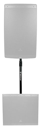 Rockville RSPAT M20 Threaded Subwoofer to Speaker Pole Mount, Adjustable 33.5"-55", Heavy-Duty Steel, 140 lbs Capacity, 35mm Pole Diameter, for DJs