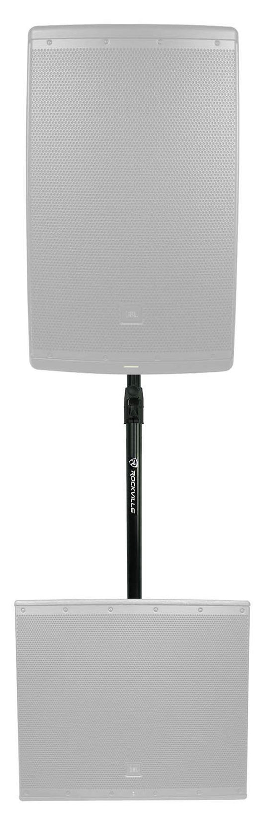 Rockville RSPAT M20 Threaded Subwoofer to Speaker Pole Mount, Adjustable 33.5"-55", Heavy-Duty Steel, 140 lbs Capacity, 35mm Pole Diameter, for DJs