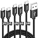 CLEEFUN USB C Cable, USB to USB C Cable, [5 Pack, 3/3/6/6/10 ft] Type C Charger Cable Fast Charging for iPhone 17 16 15 Pro Max Plus Air, for Samsung