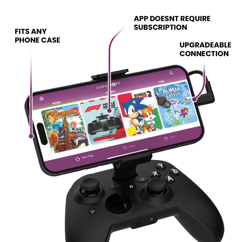 RiotPWR Cloud Gaming Controller for iOS devices - Comes with Lightning and USB-C cables