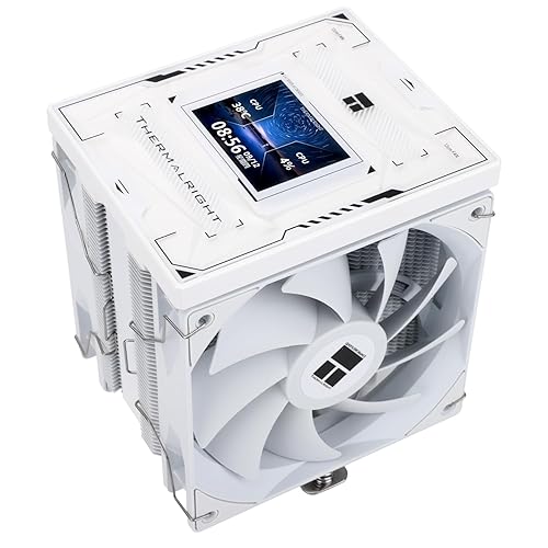 Thermalright Burst Assassin 120 Vision White CPU Air Cooler, Desktop CPU Cooler with 1500RPM Speed,320x240 Resolving Power IPS LCD Screen