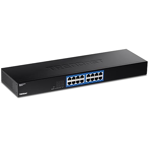 TRENDnet 16-Port Gigabit Switch, TEG-S17, 16 x Gigabit RJ-45 Ports, 32Gbps Switching Capacity, Fanless Design, Metal Enclosure, Internal Power Supply