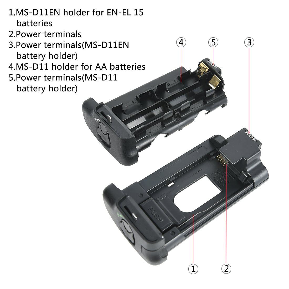 DSTE Replacement for Pro MB-D11 Vertical Battery Grip + 2X EN-EL15 Compatible Nikon D7000 SLR Digital Camera