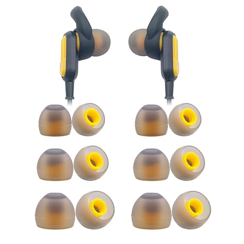 Klowcok Replacement Silicone Ear Tips for DEWALT Neckband Headphones, Not for DEWALT True Wireless Earbuds, Flexible Ear Cushions, 6 Pairs (S/M/L)