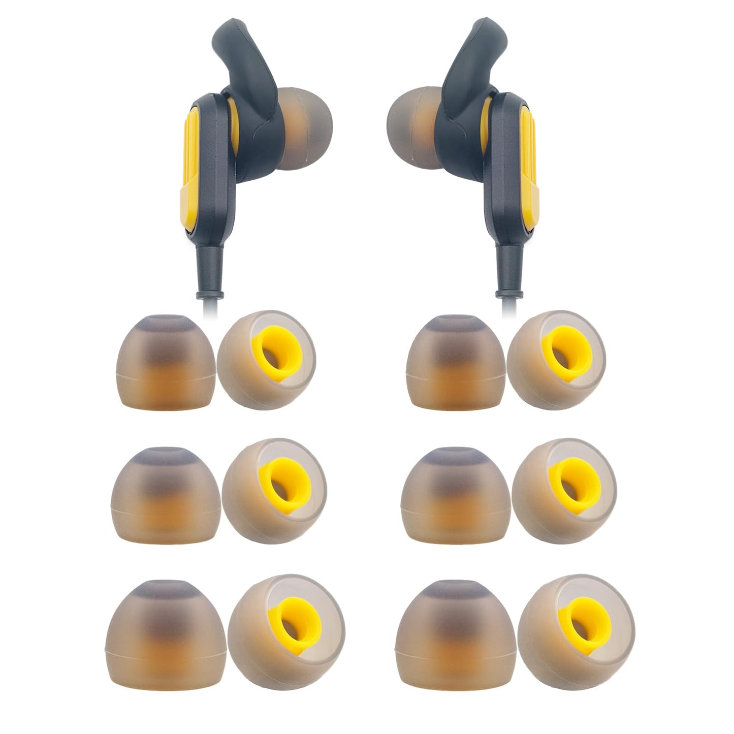 Klowcok Replacement Silicone Ear Tips for DEWALT Neckband Headphones, Not for DEWALT True Wireless Earbuds, Flexible Ear Cushions, 6 Pairs (S/M/L)