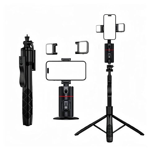 Auto Face Tracking Tripod Remote Control,Smart Tracking Phone Holder,360° Rotation Face Body Phone Camera Mount Gesture Control with Tripod Stand