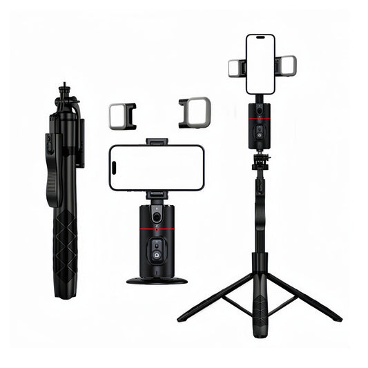 Auto Face Tracking Tripod Remote Control,Smart Tracking Phone Holder,360° Rotation Face Body Phone Camera Mount Gesture Control with Tripod Stand