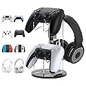 MoKo Universal Stand for Game Controller and Headset Stand, 2 in 1 Game Controller Support Holder Storage Organizer for Switch/Switch 2, ps5, ps4