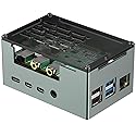InnoMaker Aluminum Alloy Case for Raspberry Pi 4 - Compatible with DAC/DAC PRO/AMP/AMP PRO/RS485&CAN HAT, 3510 PWM Fan & Passive Heatsink Cooling