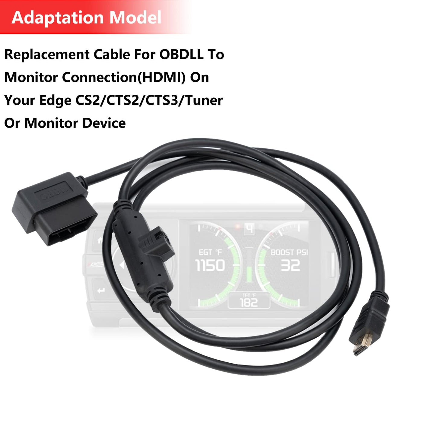 GEATaaT OBDII to HDMI Monitor Cable Plug for Edge CS2 CTS2 CTS3 Plug Monitor Replace#H00008000
