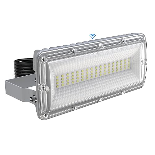 Jashugg 50W LED Flood Light with Photocell, 7000LM Dusk to Dawn Security Light Outdoor, 6500K Floodlight LED IP67 Waterproof Flood Lights Outdoor 180