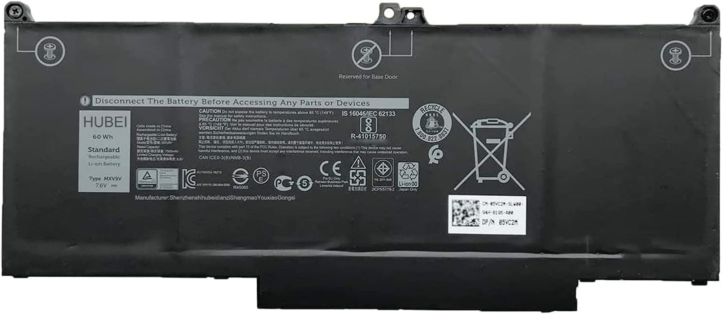 Hubei MXV9V 5VC2M 05VC2M 829MX 0829MX Laptop Battery Replacement for Dell Latitude 5300 5310 7300 7400 E5300 E5310 E7300 E7400 Series(7.6V 60Wh