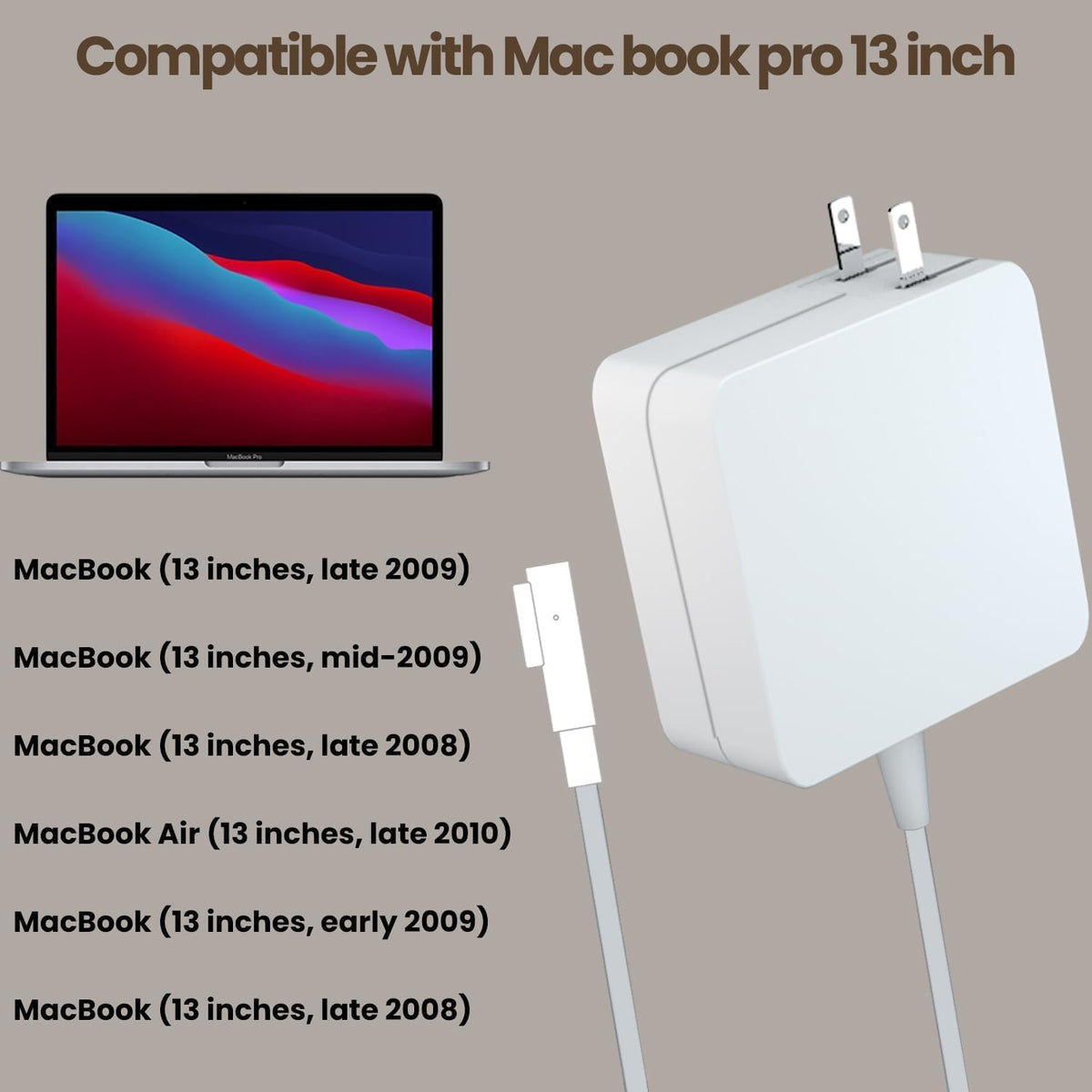 MacBook Pro Charger,Replacement for Old MacBook Pro 13 15 17 inch Before mid-2012, for MacBook Pro Charger 2015 2014 2013 2012 2011 2010,Fits Model