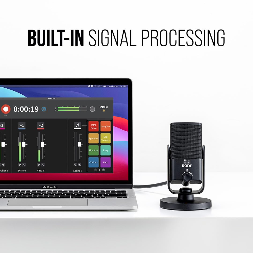 RØDE NT-USB Mini Versatile Studio-quality Condenser USB Microphone with Free Software for Podcasting, Streaming, Gaming, Music Production, Vocal and