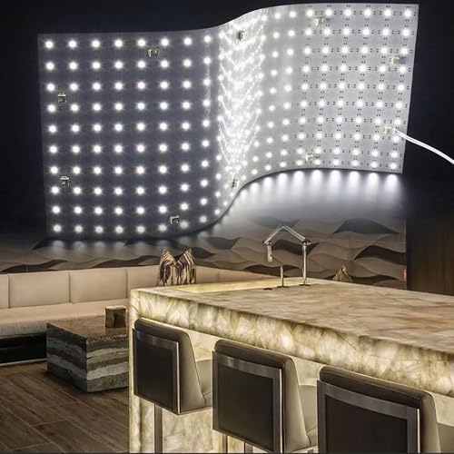 SUNRAE LED 4 Pack Soft LED Backlight Sheet 28W 6000K White Color Backlit Dimmable Flexible Cuttable 19X9.5 inch for Translucent countertop Indoor