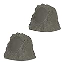 Theater Solutions B43GR Fully Wireless 120 Watt Rechargeable Battery Bluetooth Rock Speaker Pair Slate Grey Link Up to 99 Speakers Wirelessly