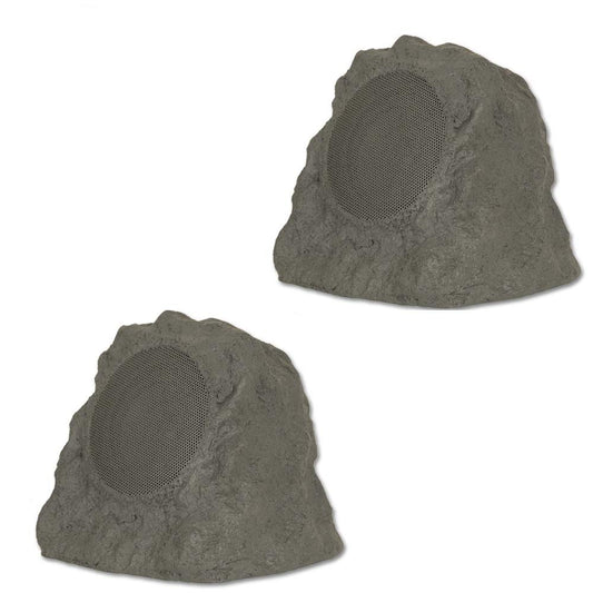 Theater Solutions B43GR Fully Wireless 120 Watt Rechargeable Battery Bluetooth Rock Speaker Pair Slate Grey Link Up to 99 Speakers Wirelessly