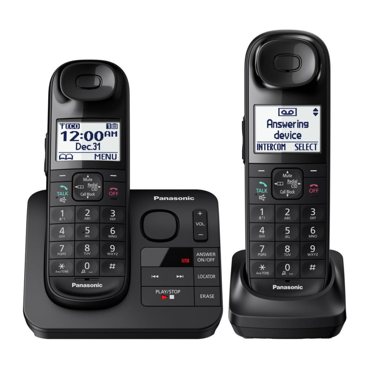 Panasonic Expandable Cordless 2 Phone Answering System with Talking Caller ID Bundle with Call Blocker for Landline Phones