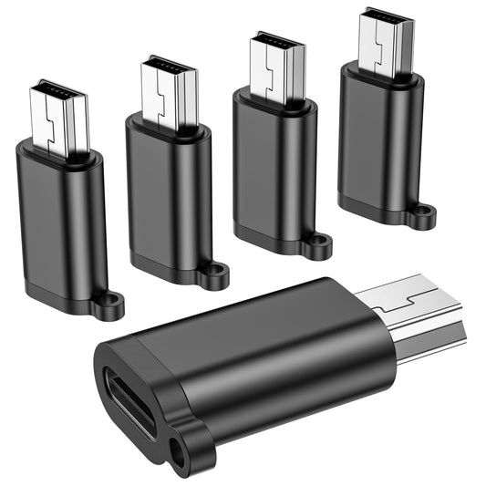 USB Mini Adapter,USB-C to Mini-USB Adapter, Type C Female to Mini USB 2.0 Male Converter Connector Support Charge & Data Sync for GPS…