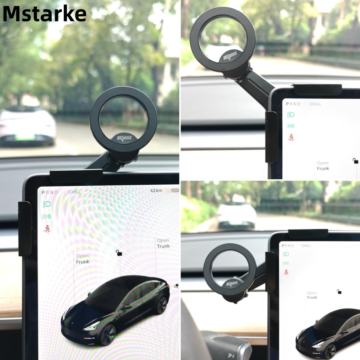Tesla Model Y/Model 3 Accessories Phone Mount for MagSafe,Car Phone Holder Mount for Tesla 3/Y/S/X?Strongest Magnet Power? Fits All Phones
