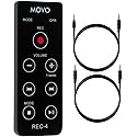 Movo REC-4 Wired Remote Control for Zoom H2n, H4n Pro, H5 and H6 Portable Digital Handy Recorders - Also Compatible with Sony M10, D50, D100