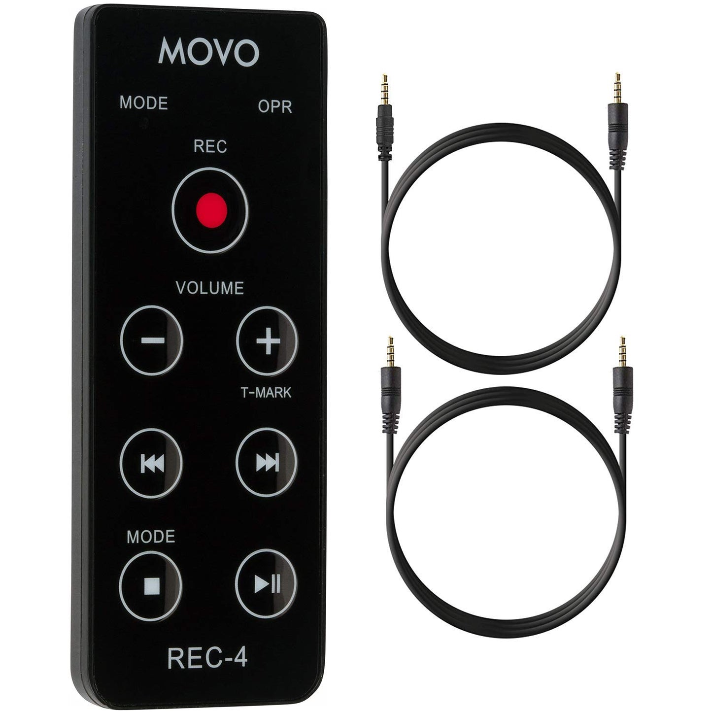 Movo REC-4 Wired Remote Control for Zoom H2n, H4n Pro, H5 and H6 Portable Digital Handy Recorders - Also Compatible with Sony M10, D50, D100